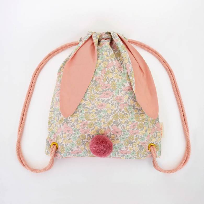 Children's Floral Bunny Drawstring Backpack