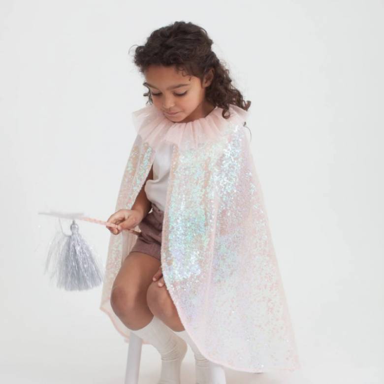 Children's Iridescent Sequin Cape Fancy Dress Costume 3-6