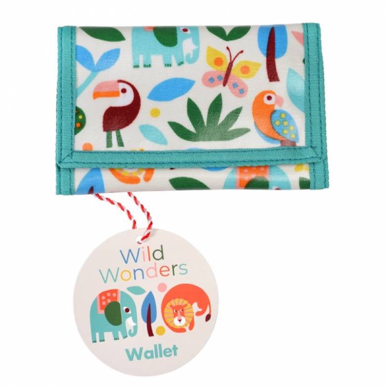 Children's Wallet In Wild Animals Print
