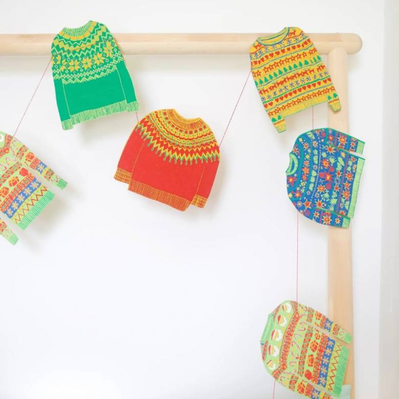 Christmas Jumpers - Printed Sewn Paper Garland