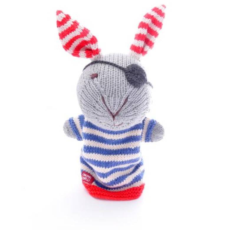 Pirate Rabbit - Hand Knitted Glove Puppet Organic Cotton