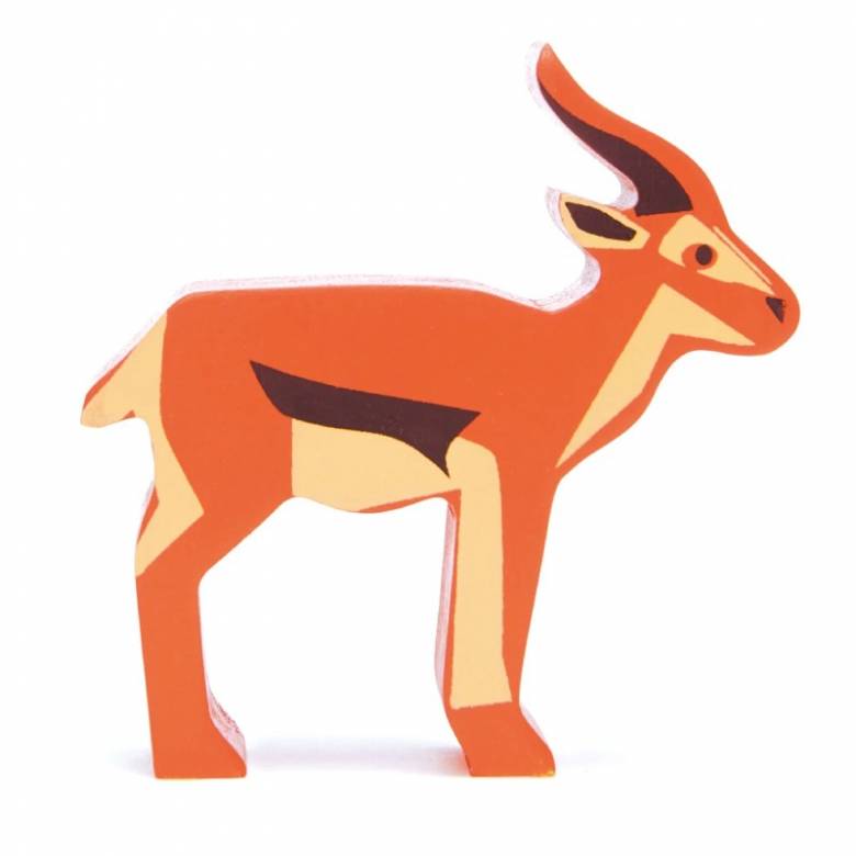 Chunky Wooden Antelope Figure 3+