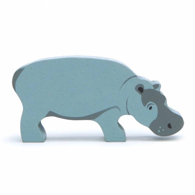 Chunky Wooden Hippopotamus Figure 3+
