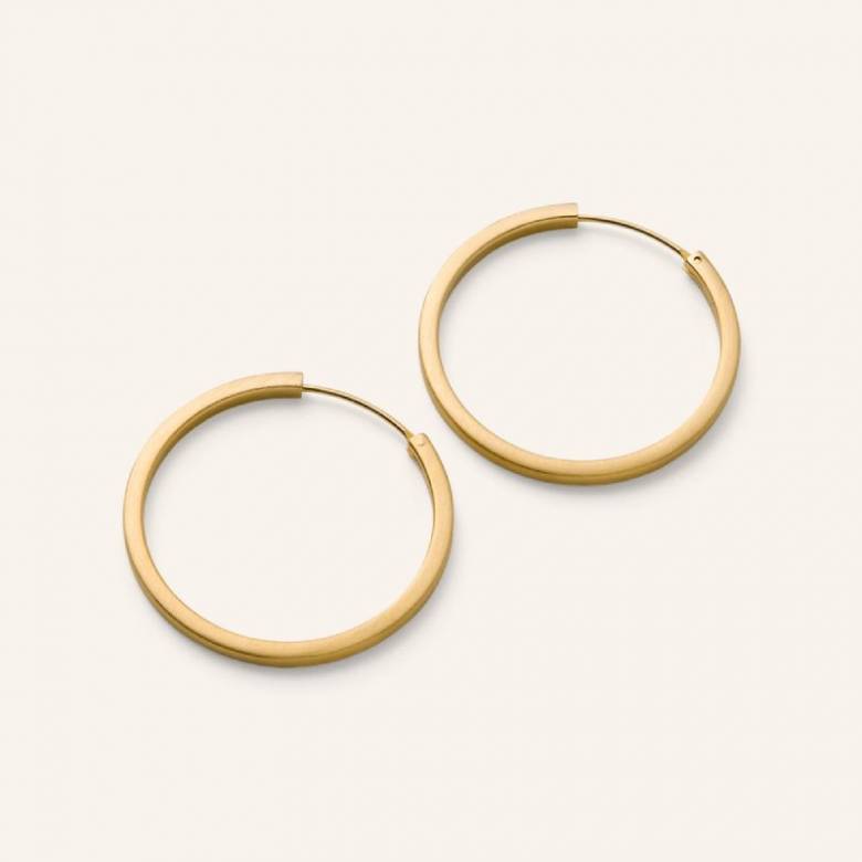Medium Circle Line Hoop Earrings In Gold By Pernille Corydon