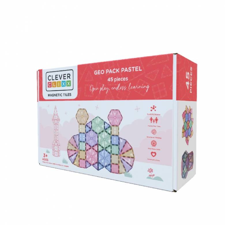 Cleverclixx Geo Pack In Pastel Colours 45 Pieces 3+