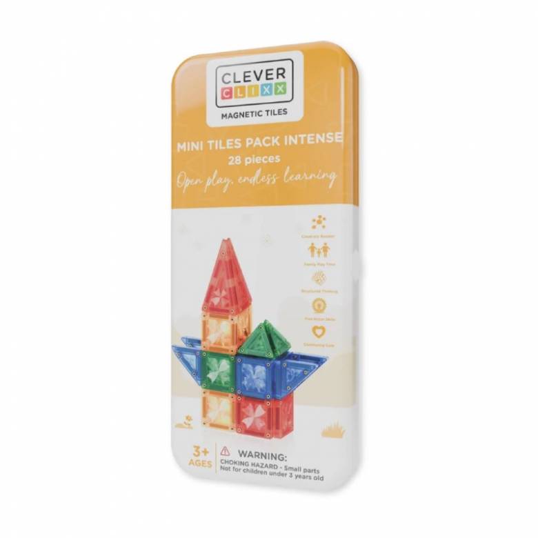 Cleverclixx Mini Tiles Pack Intense Colours 28 Pieces 3+
