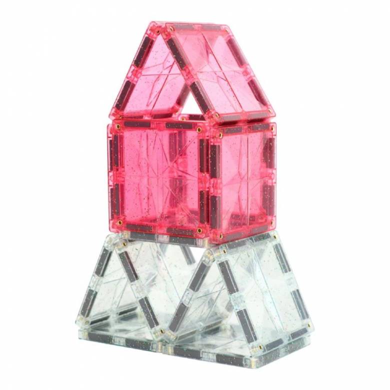 Cleverclixx Pink Glitter Tiles Pack 16 Pieces 3+