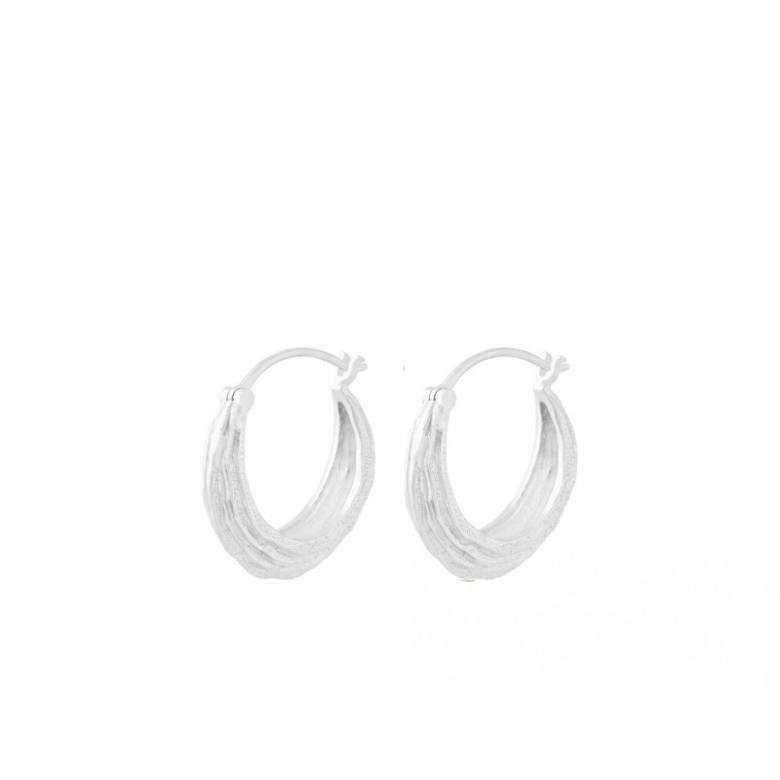 Coastline Hoop Earrings In Silver By Pernille Corydon