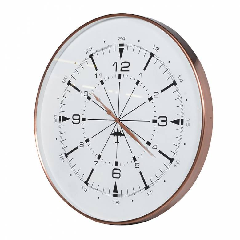 Copper Finish Airport Wall Clock Large 76cm