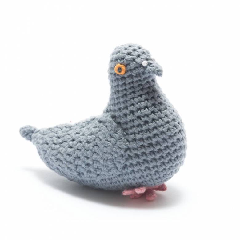 Crochet Knitted Pigeon Rattle 0+