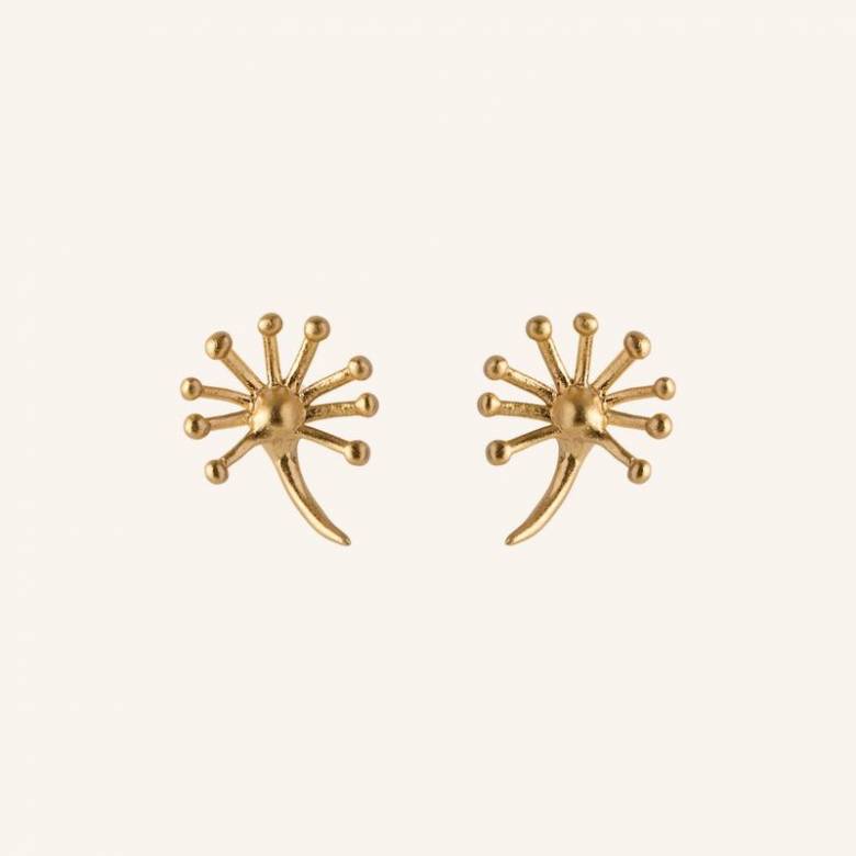 Dandelion Stud Earrings In Gold By Pernille Corydon