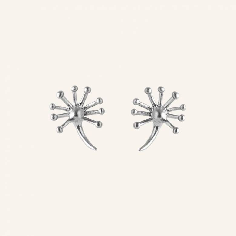 Dandelion Stud Earrings In Silver By Pernille Corydon