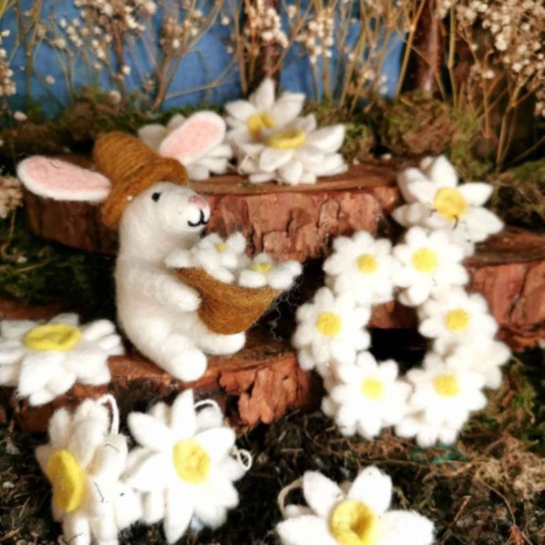 Darcy Bunny - Handmade Felt Hanging Decoration
