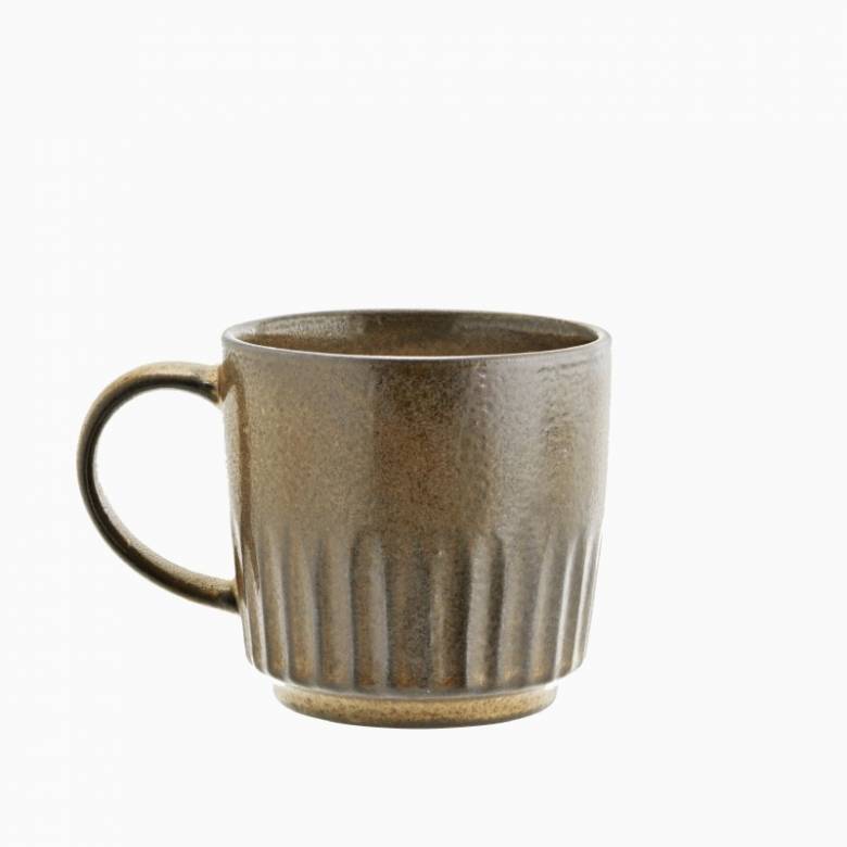 Dark Brown Stoneware Mug H:9.5cm