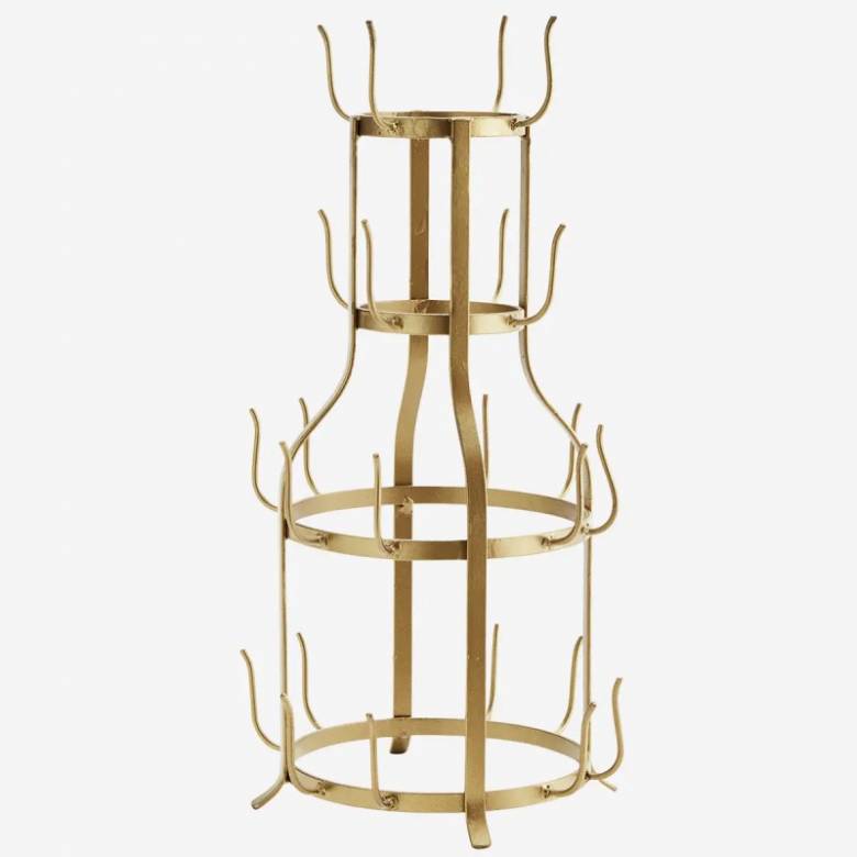Metal Mug Holder Stand In Antique Brass