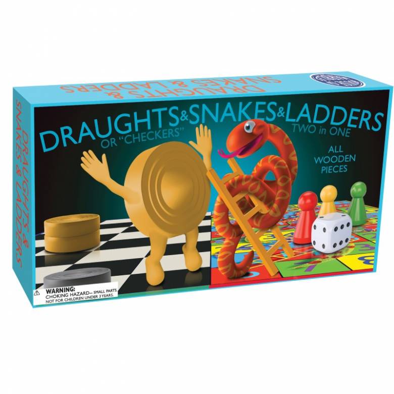 Draughts & Snakes & Ladders Board Game Set 3+