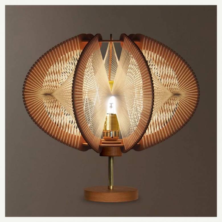 Echino Cross Twist Mid Century Style Table Lamp On Base
