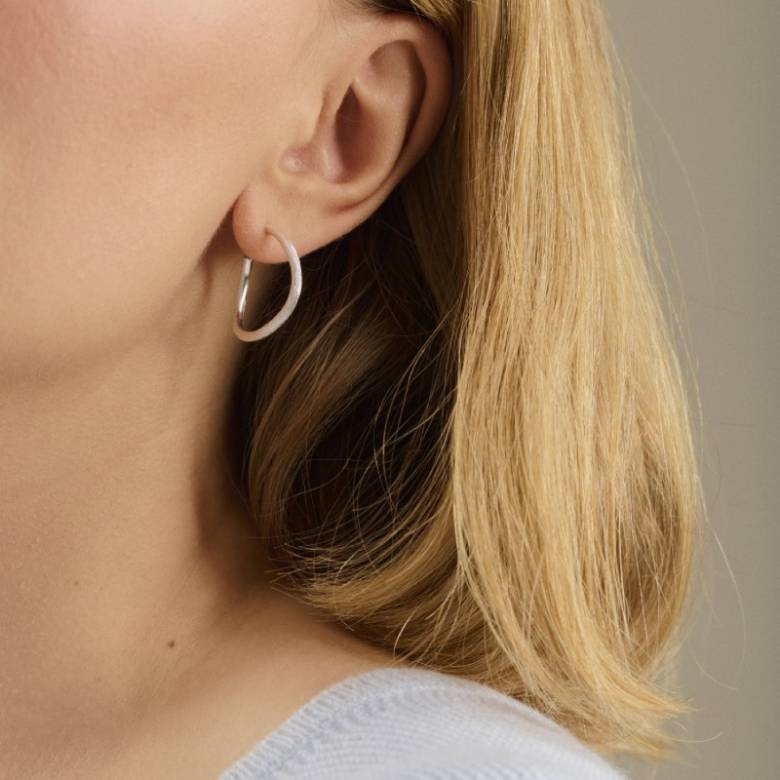 Elva Hoop Earrings In Silver By Pernille Corydon