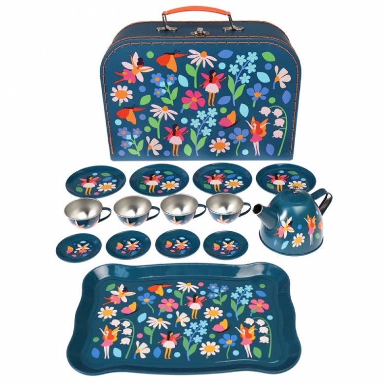 Fairies In The Garden Metal Tea Set In Suitcase 3+