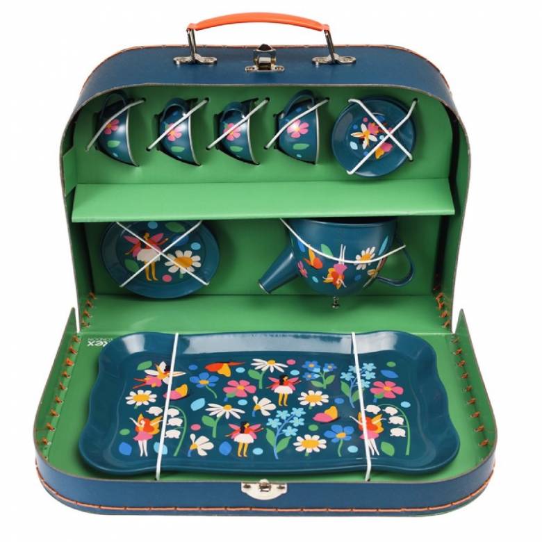 Fairies In The Garden Metal Tea Set In Suitcase 3+