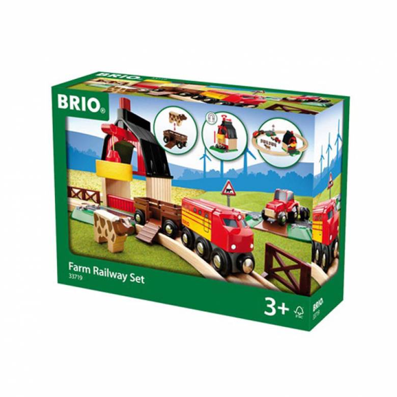Farm Railway Set BRIO Wooden Railway 3+