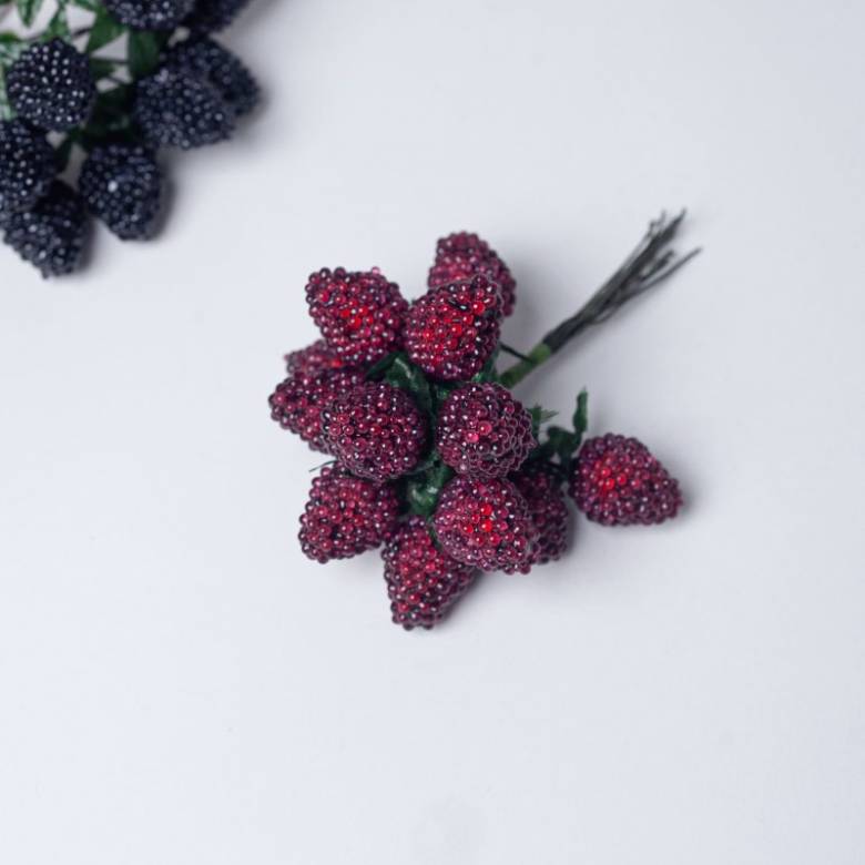 Faux Dark Red Raspberry Bunch Decoration