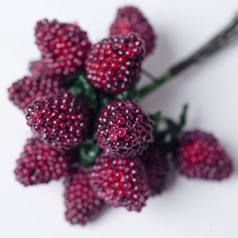 Faux Dark Red Raspberry Bunch Decoration