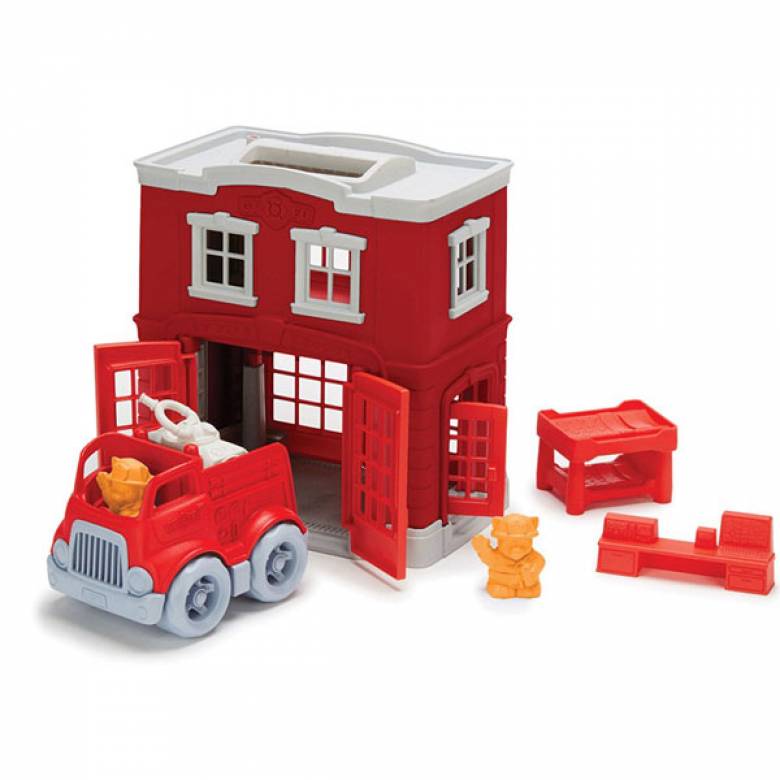 Fire Station Playset By Green Toys - Recycled Plastic 2-6yrs