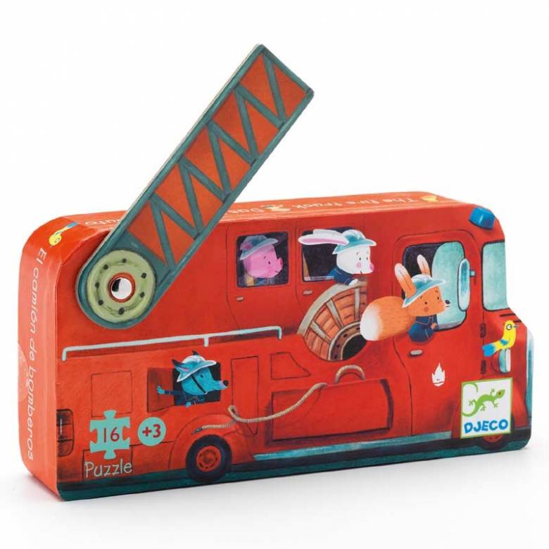 Fire Truck - 16 Piece Jigsaw Puzzle By Djeco 3+