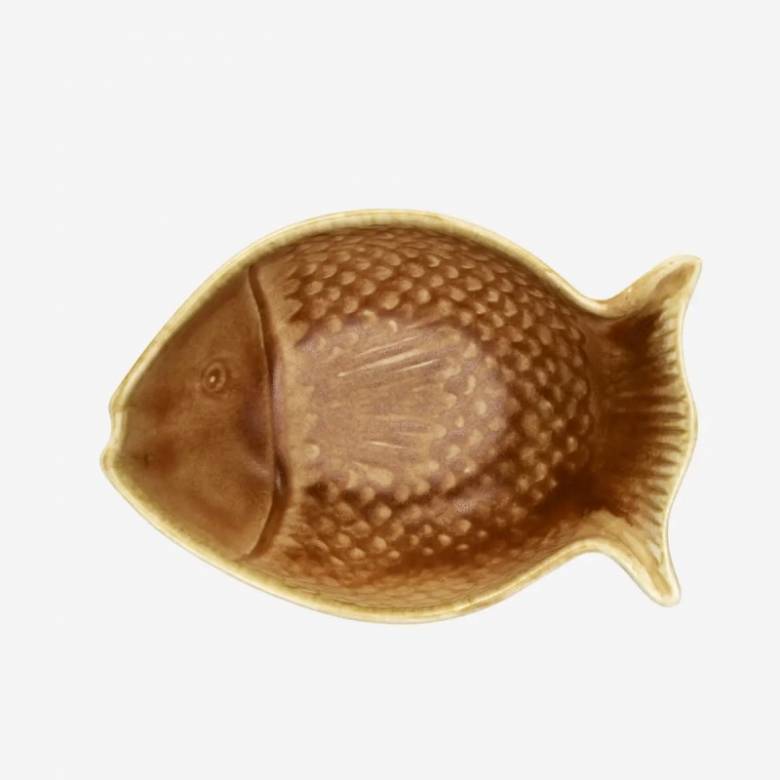 Fish Shaped Stoneware Bowl In Orange