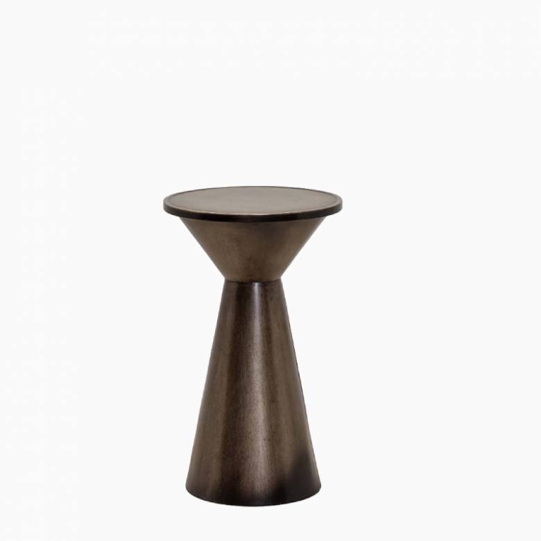 Flared Bronzed Metal Side Table