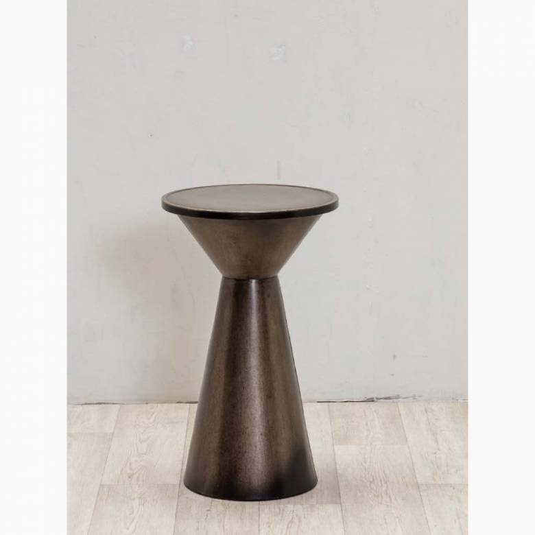 Flared Bronzed Metal Side Table
