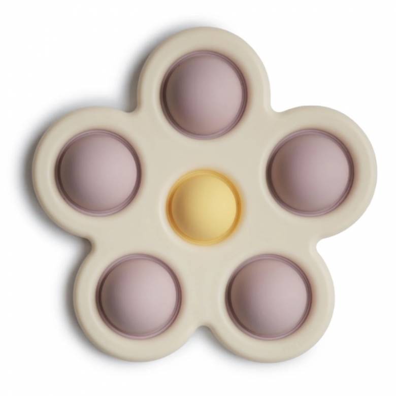 Flower Press Silicone Toy In Soft Lilac 10m+