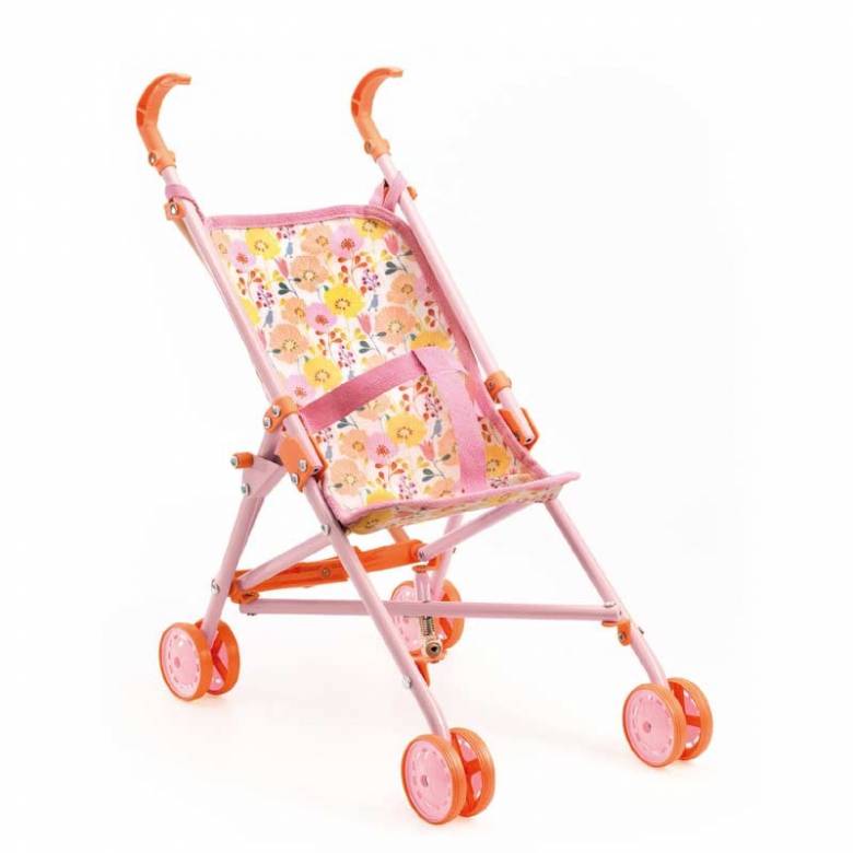 Flower Print Doll Buggy Stroller By Djeco 2+