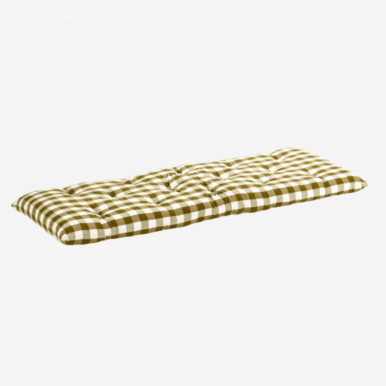 Folding Bench Cushion In Mustard Check