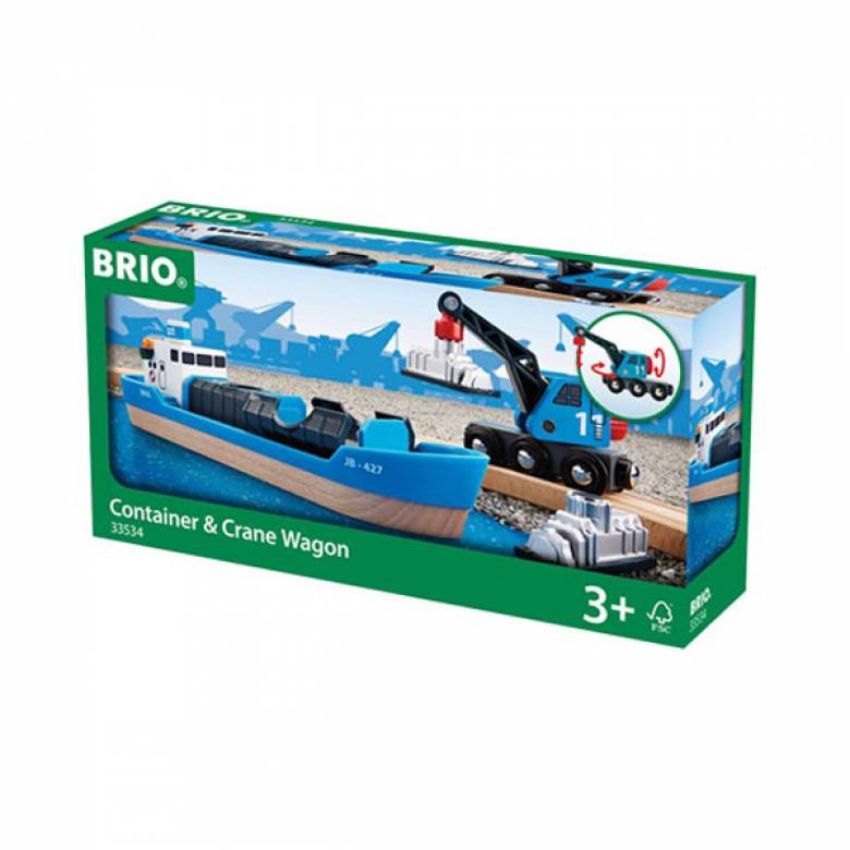 Freight Ship and Crane  BRIO Wooden Railway  Age 3+