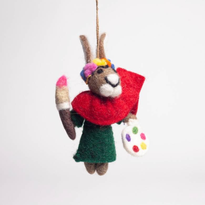 Frida Kahlo Hare - Handmade Felt Hanging Decoration