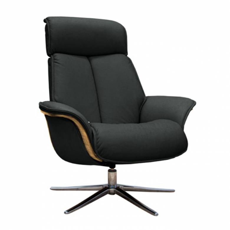 G Plan - The Lund - Recliner Armchair & Footstool - Leather Side