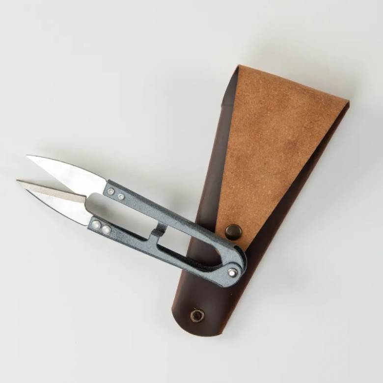 Gardening Steel Snips In Vegan Leather Pouch