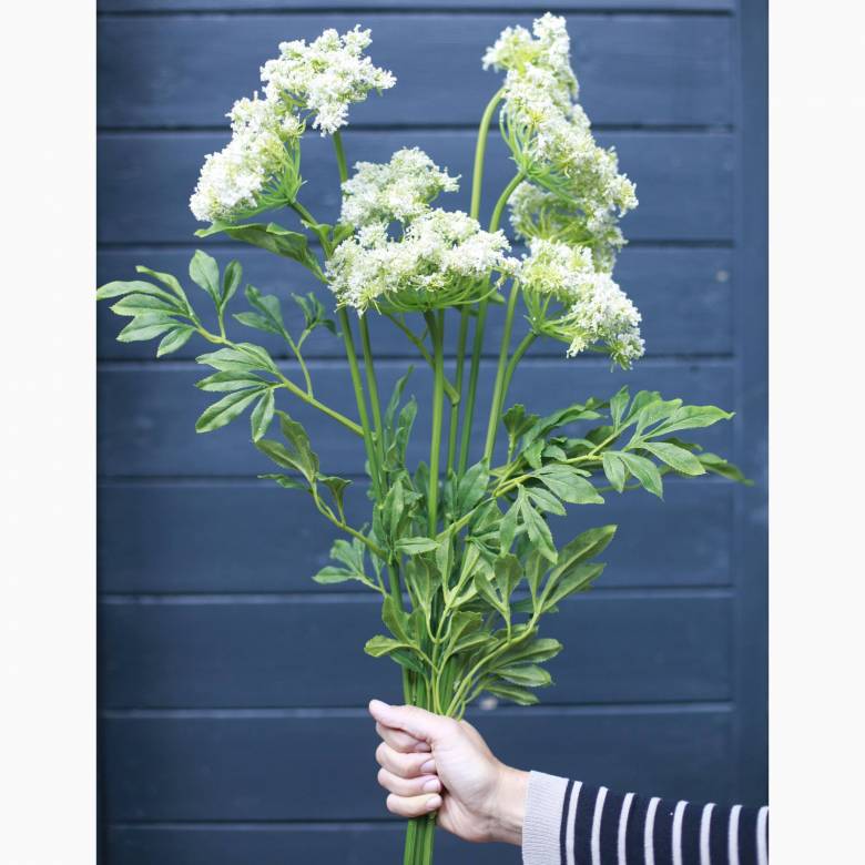 Faux White Queen Anne's Lace Flower Spray