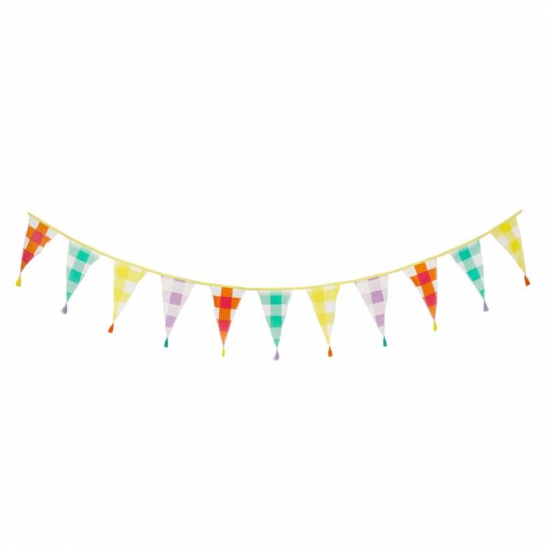 Gingham Cotton Fabric Bunting 3M
