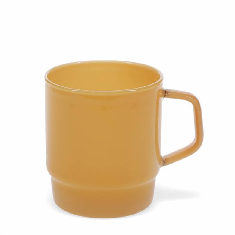 Glass Coffee Cup In Mustard