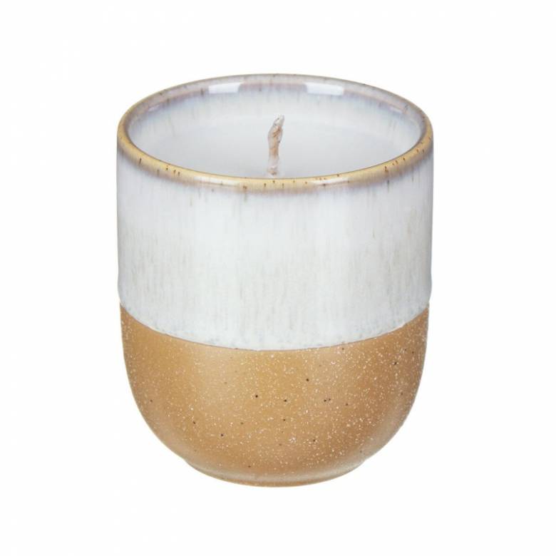 Glazed Ceramic Pot With Soy Candle - Jasmine & Bamboo 99g