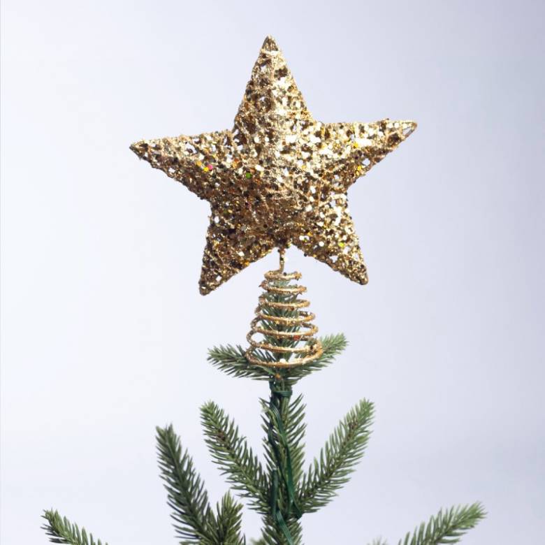 Gold Mesh 5 Point Star Tree Topper Decoration