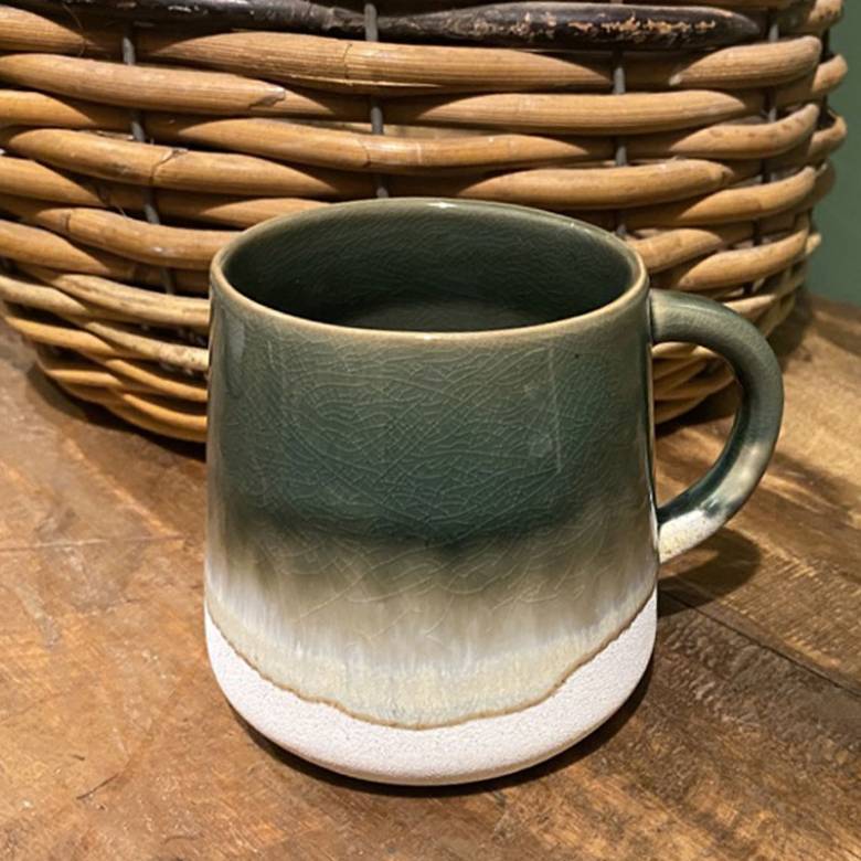 Two Tone Dip Glazed Stoneware Mug In Green