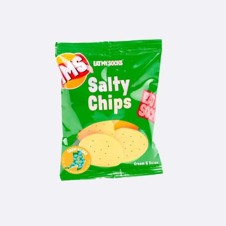 Green Salty Chips - Pair Of Novelty Socks