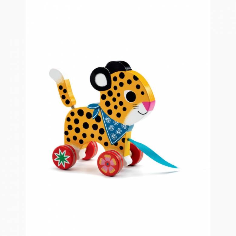 Greta The Leopard Wooden Pull Along Toy 18m+