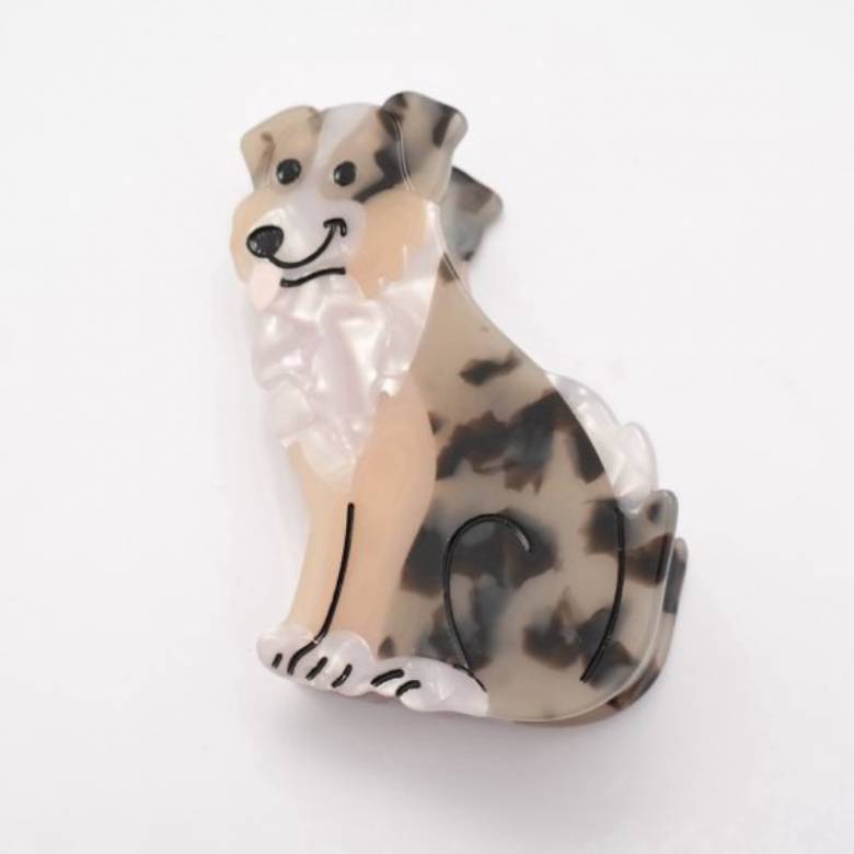 Grey Dog - Large Single Claw Hair Clip