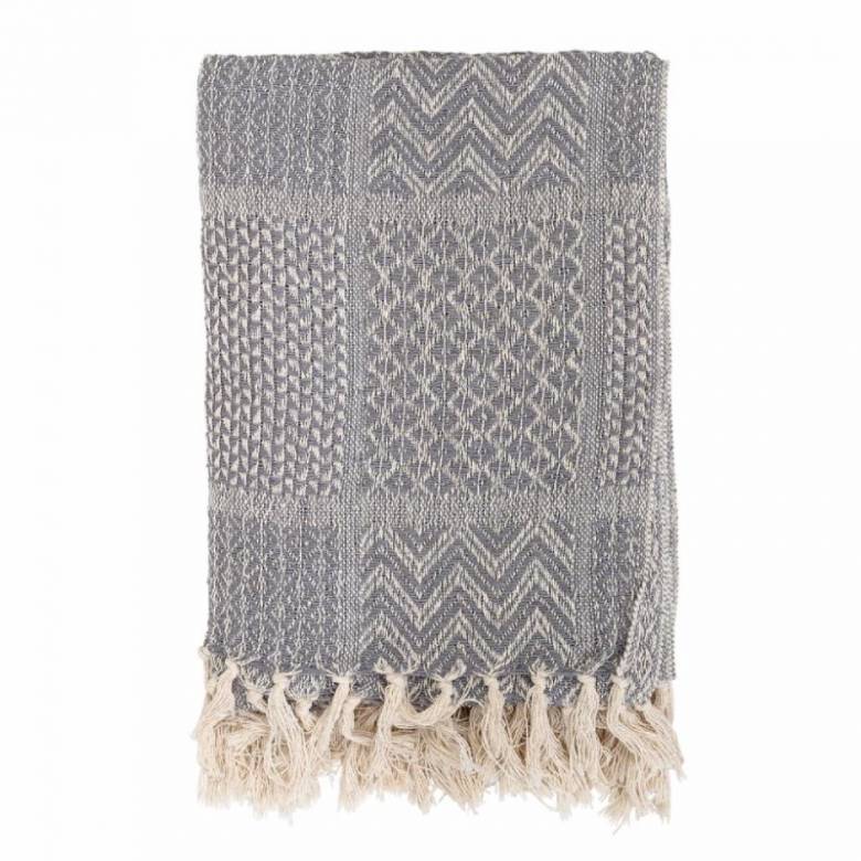 Grey Multi-Patterned Blanket Made From Recycled Cotton