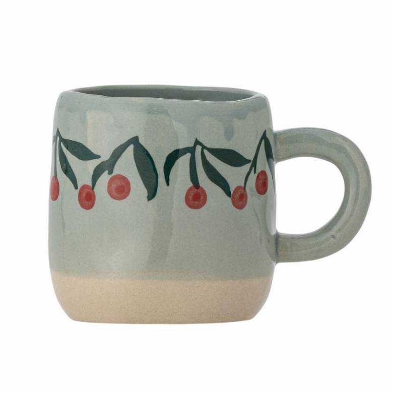 Children's Hand-painted Stoneware Mug In Cherry Print